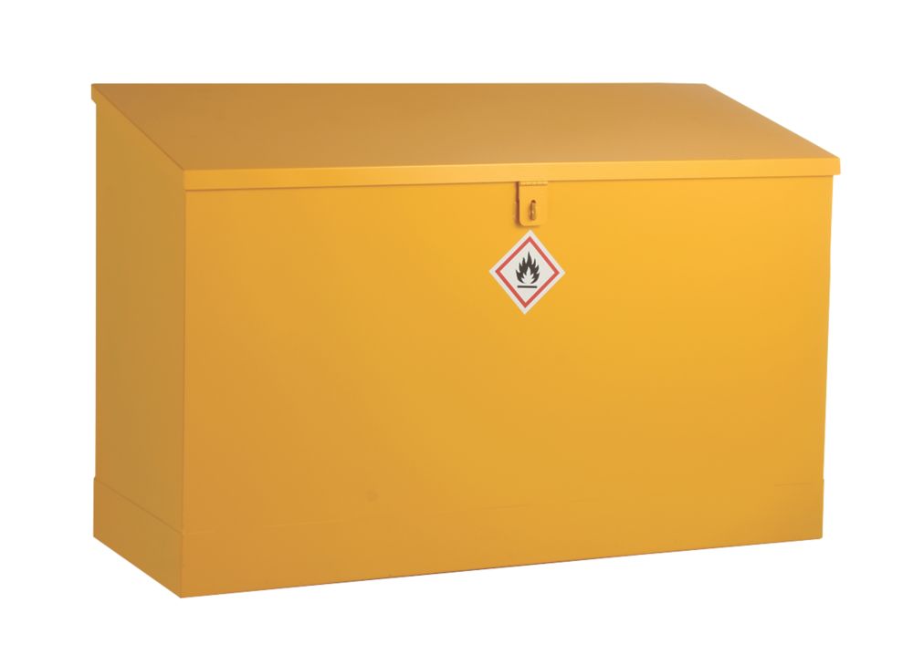 Image of Flammable Liquid Sloping Top Storage Bin Yellow 1170mm x 460mm x 760mm 