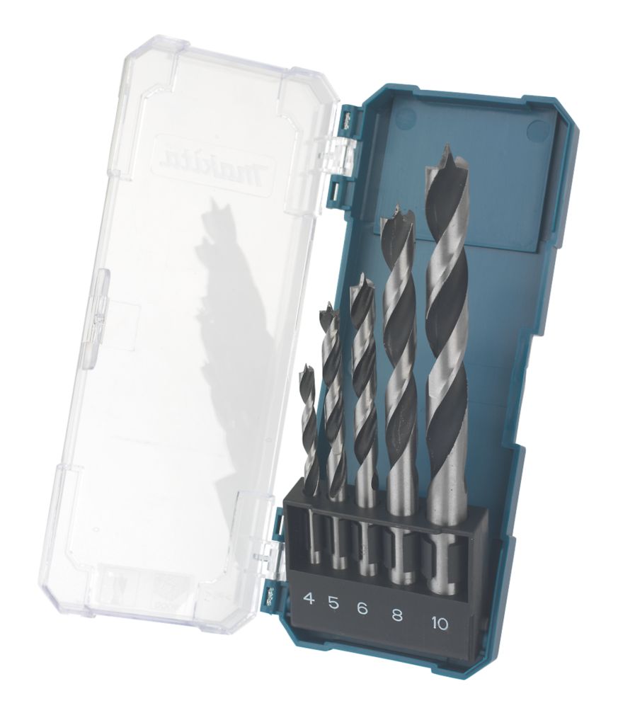 Image of Makita D-72861 Straight Shank Wood Drill Bit Set 5 Pieces 