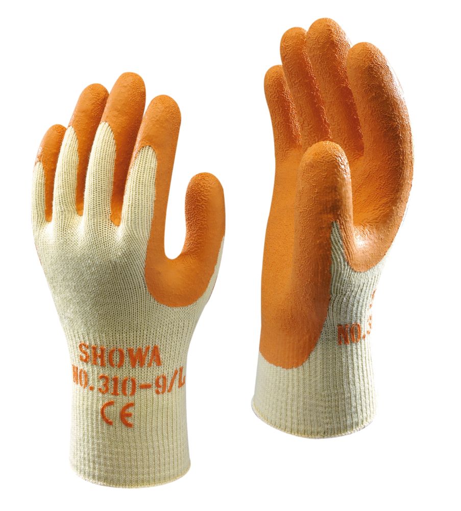Image of Showa 310 Original Builders Gloves Orange Large 