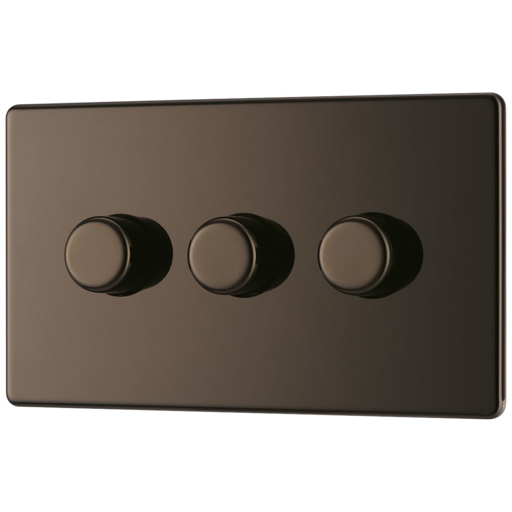 Image of LAP 3-Gang 2-Way LED Dimmer Switch Black Nickel 