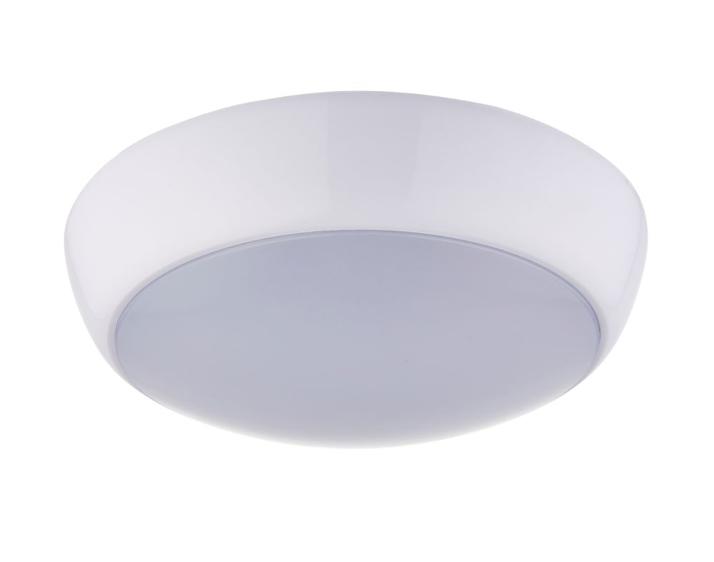 Image of LAP Amazon Indoor & Outdoor Maintained Emergency Round LED Bulkhead Gloss White 16W 1200lm 
