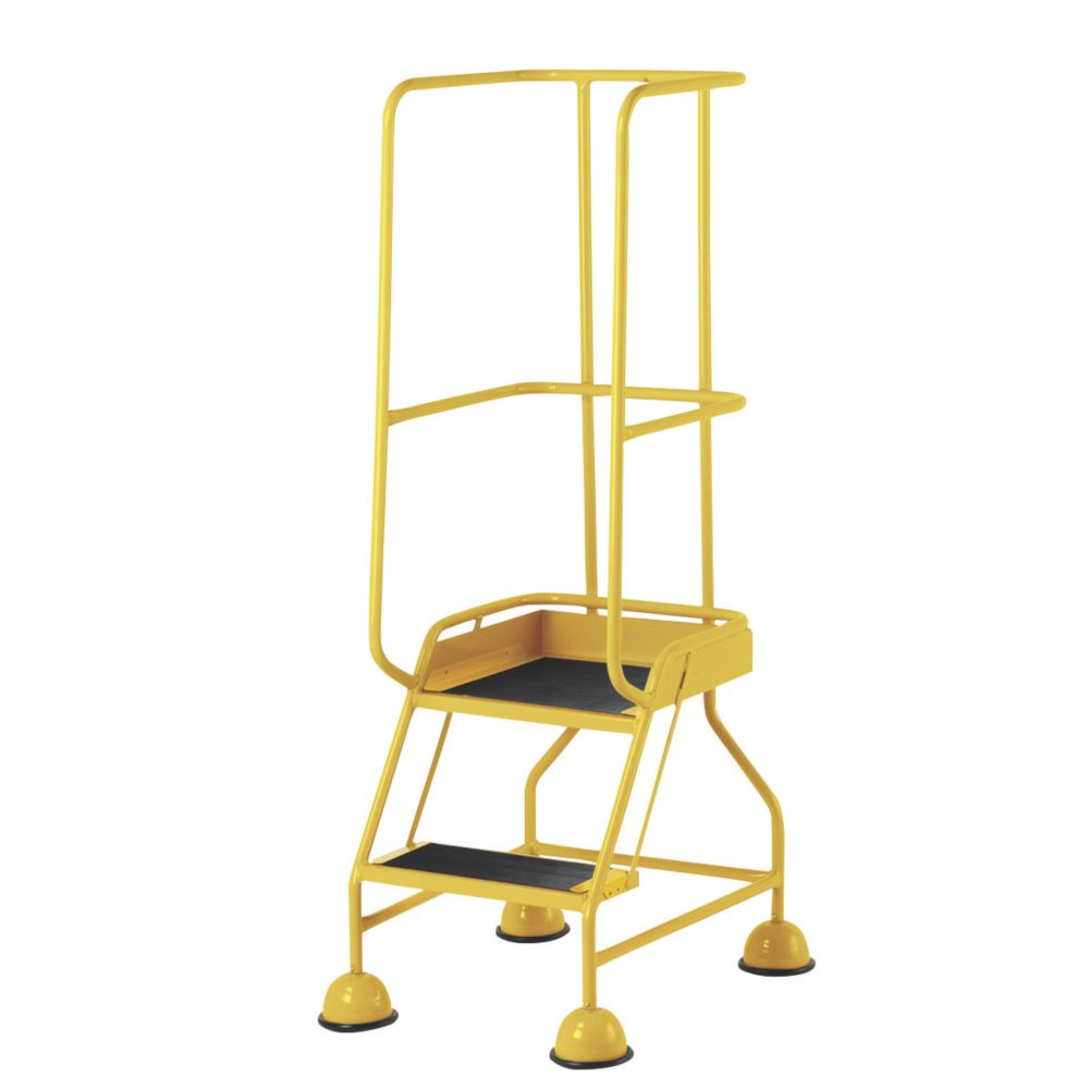 Image of TB Davies Stepmobile Plus Steel 2-Treads Yellow Warehouse Steps 0.51m 