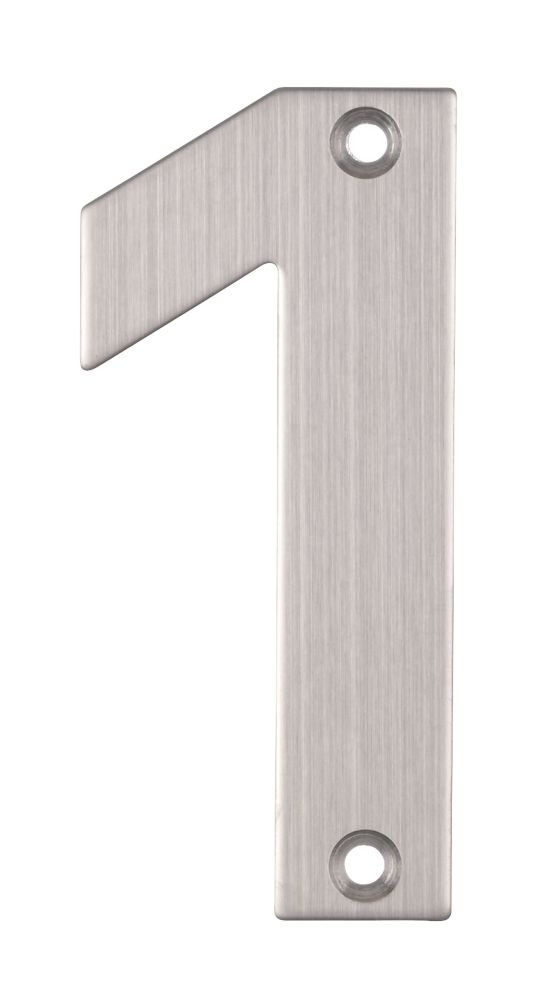 Image of Eclipse Door Numeral 1 Satin Stainless Steel 102mm 