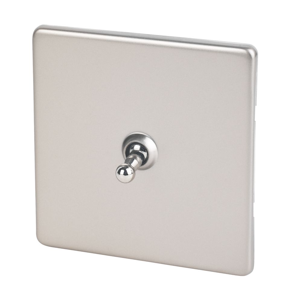 Image of Varilight 10AX 1-Gang 2-Way Toggle Switch Satin Chrome 