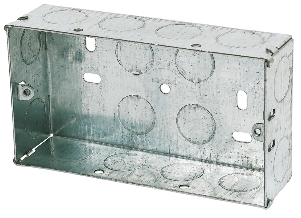 Image of Appleby 2-Gang Galvanised Steel Knockout Box 35mm 