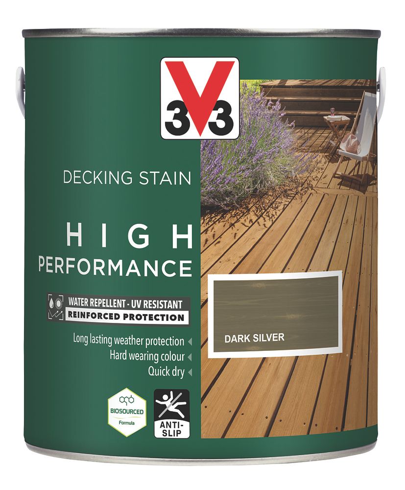 Image of V33 High Performance Decking Stain Dark Silver 2.5Ltr 
