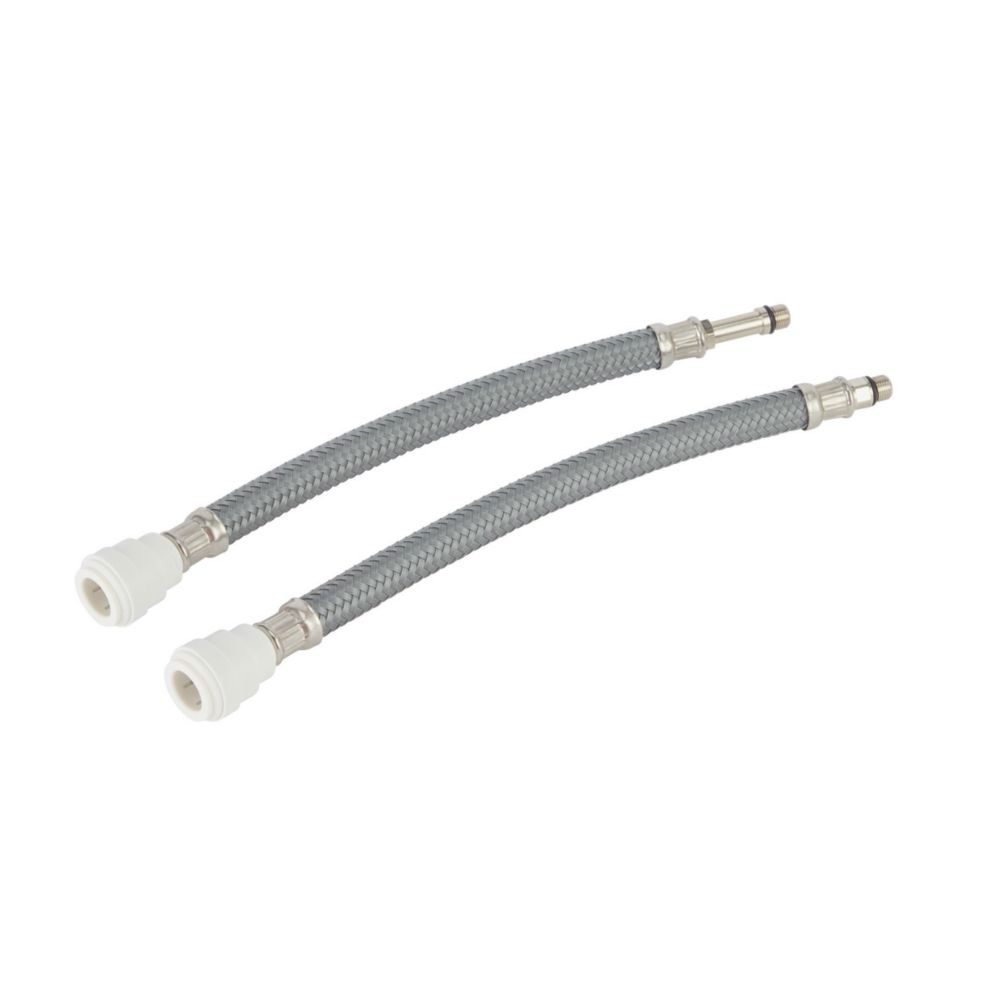 Image of Flomasta Push-Fit Straight Flexible Hose 15mm x M10mm x 300mm 