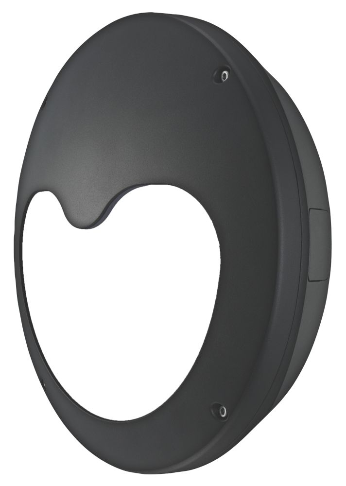 Image of Luceco ATLAS Exterior Metal Eyelid Bulkhead Cover Granite Grey 321mm 