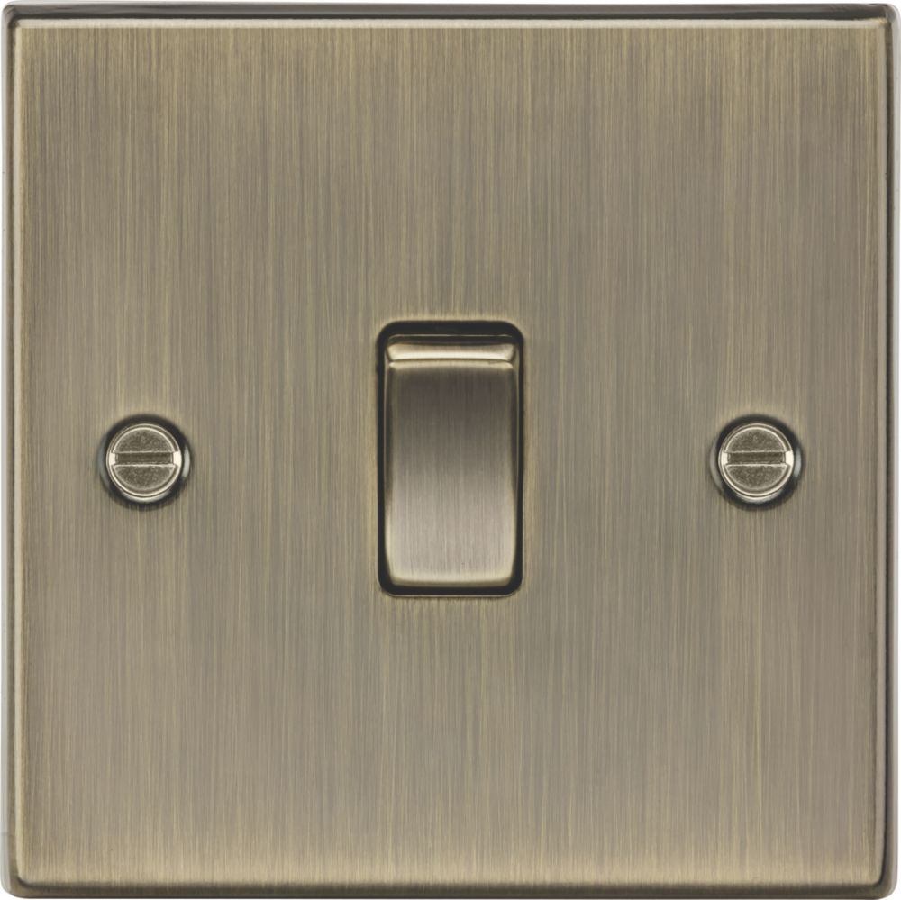 Image of Knightsbridge 20A 1-Gang DP Control Switch Antique Brass 