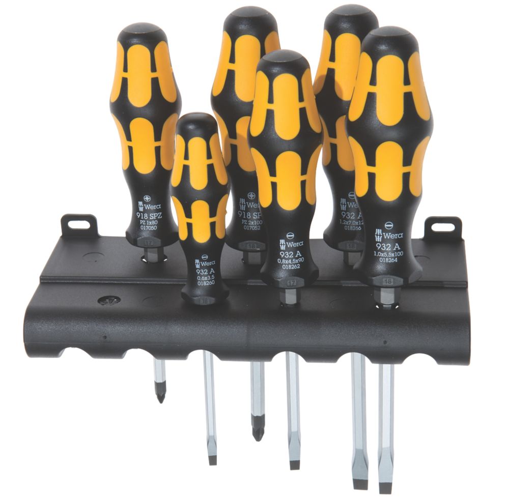 Image of Wera Kraftform Plus Mixed Chisel Chiseldriver Set 6 Pieces 