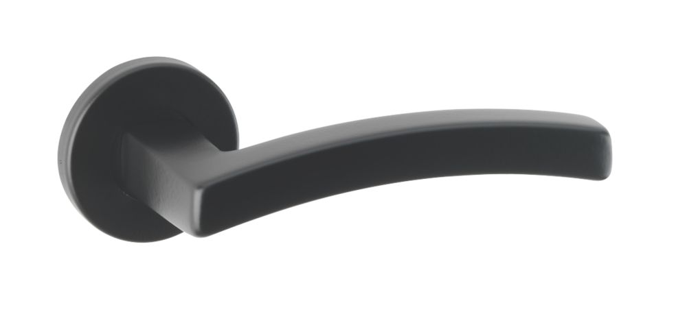 Image of Urfic Harcourt Lever on Rose Door Handles Pair Black 