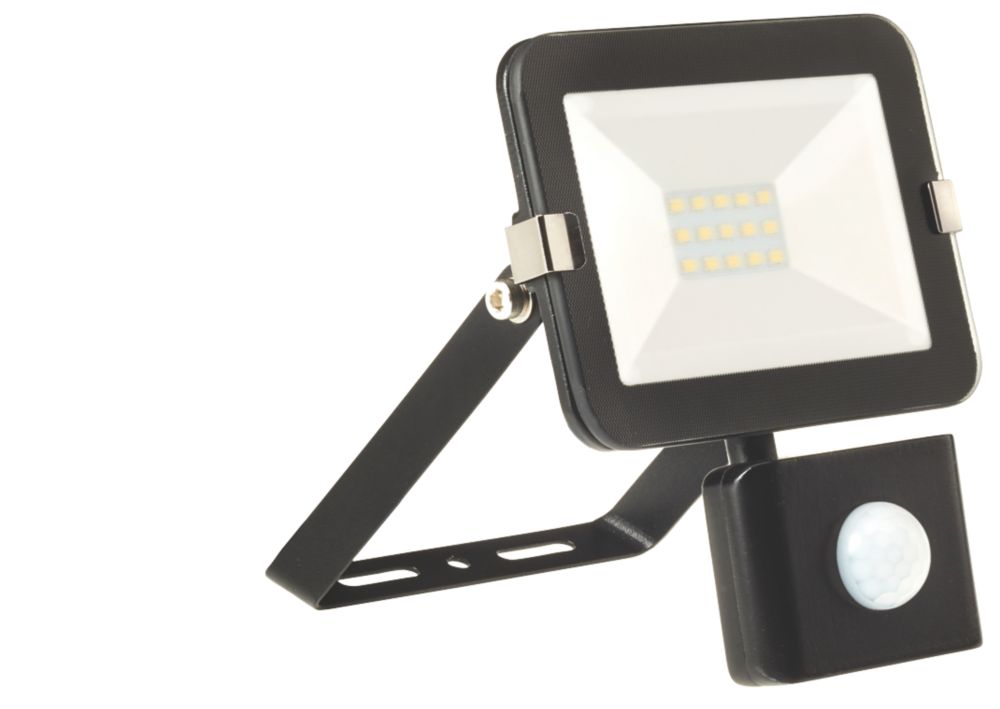 Image of Brackenheath iSpot Outdoor LED Slim Floodlight With PIR Sensor Black 10W 900lm 