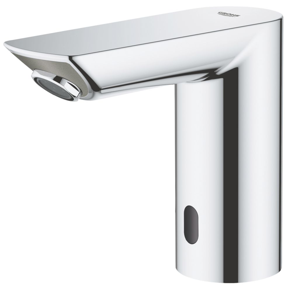 Image of Grohe Bau Cosmopolitan E Touch-Free Infrared Mono Mixer with Cold or Pre-Mixed Inlet Chrome 