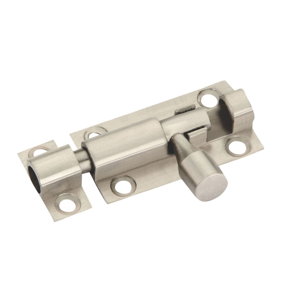 Image of Smith & Locke Straight Barrel Door Bolt Satin Nickel 40mm 