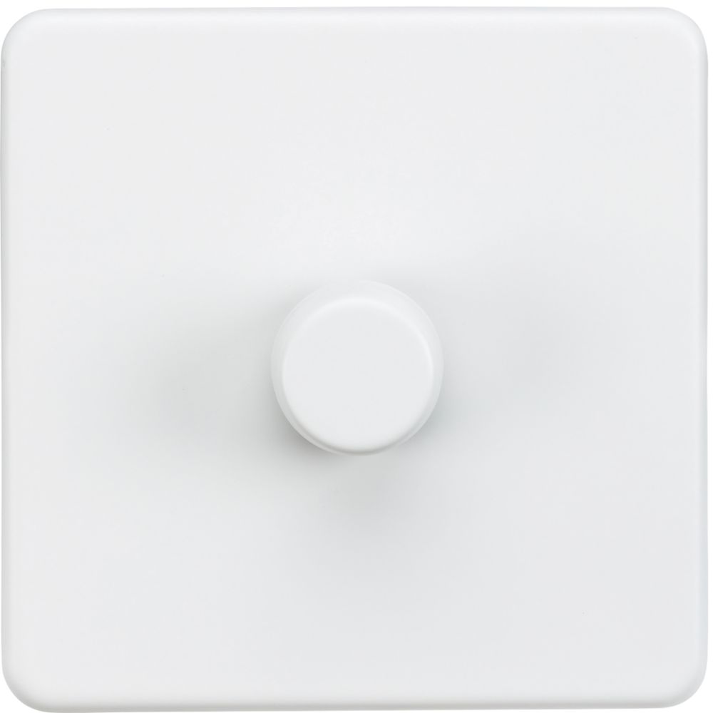 Image of Knightsbridge 1-Gang 2-Way LED Dimmer Switch Matt White 