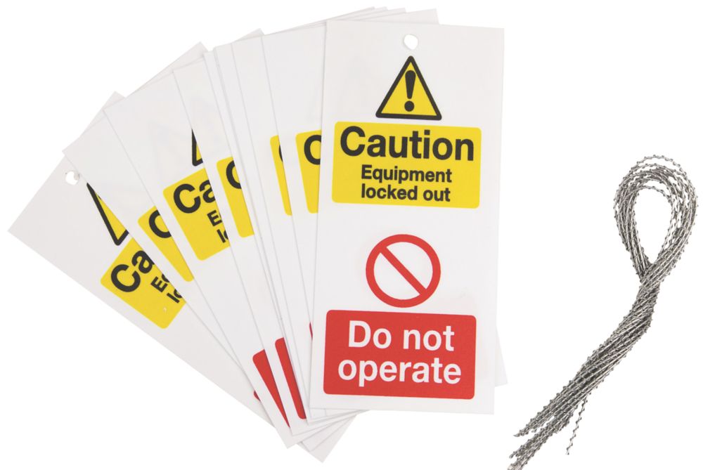 Image of 'Caution, Do Not Operate' Safety Maintenance Tags 10 Pack 