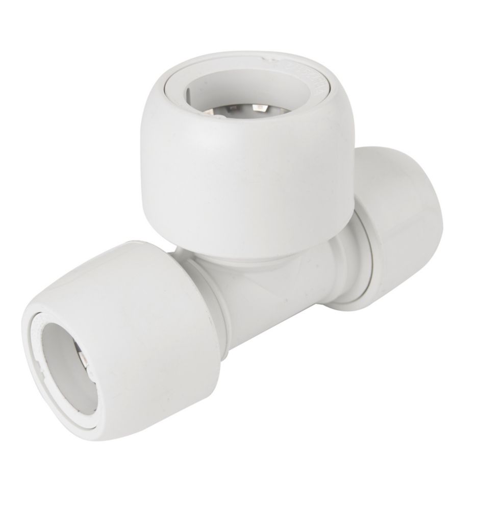 Image of Hep2O Plastic Push-Fit Reducing Tee 22mm x 22mm x 28mm 
