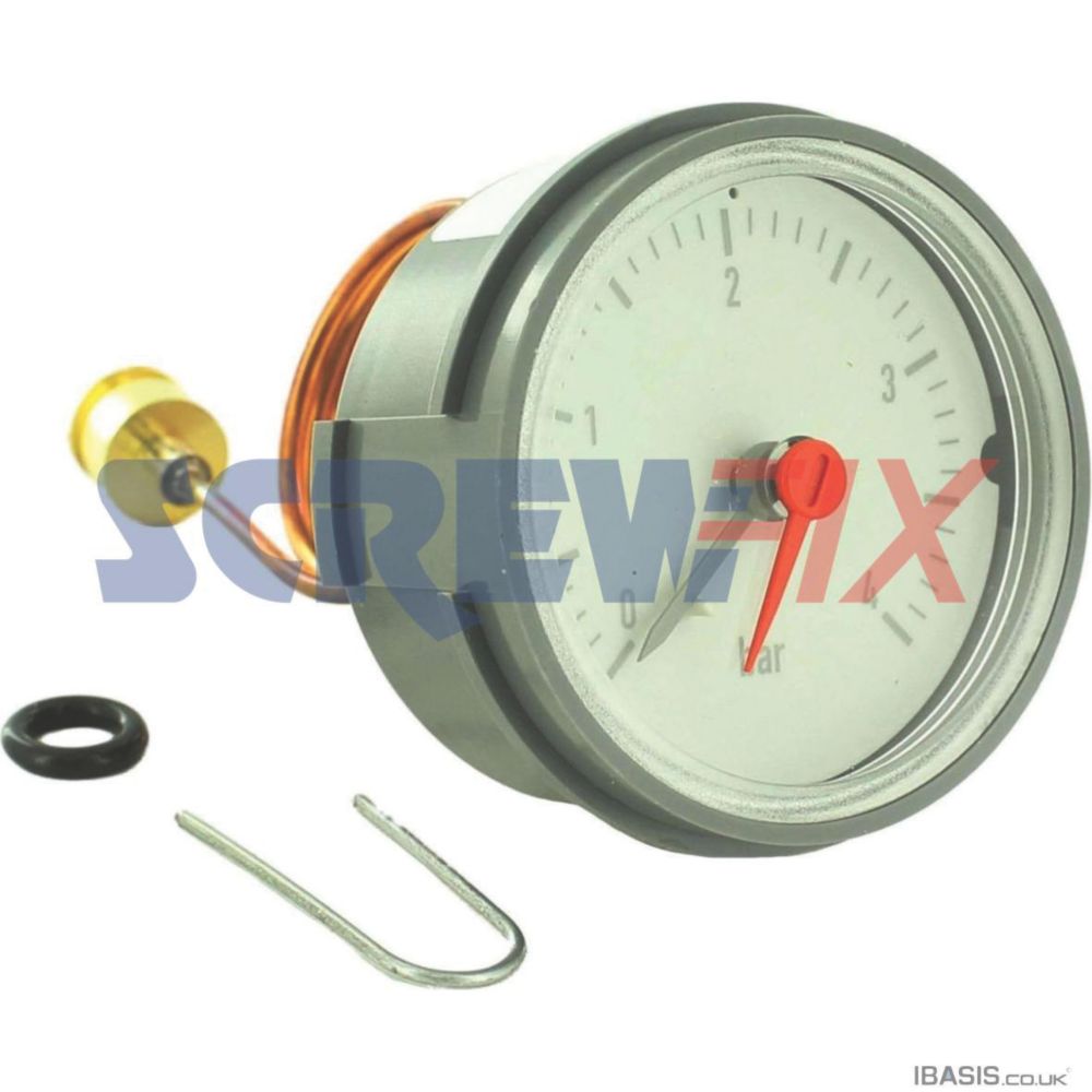 Image of Worcester Bosch 87161423000 4Bar Dark Grey Pressure Gauge 