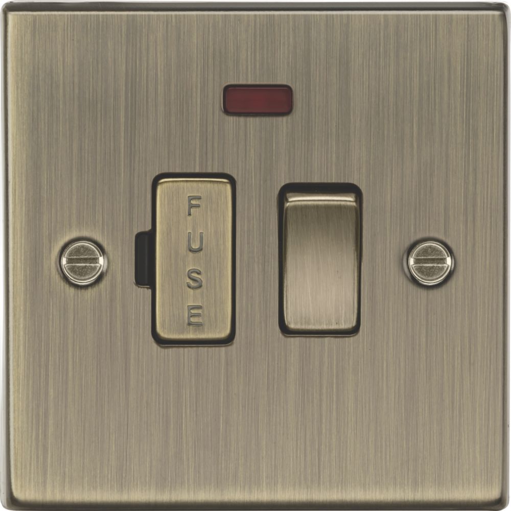 Image of Knightsbridge 13A Switched Fused Spur with LED Antique Brass 