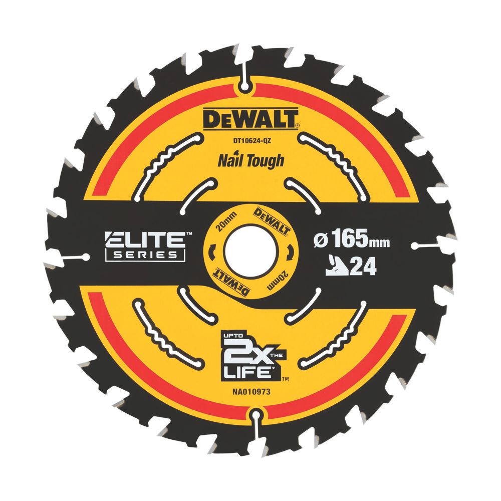 Image of DeWalt Wood Extreme 2nd Fix Circular Saw Blade 165mm x 20mm 24T 