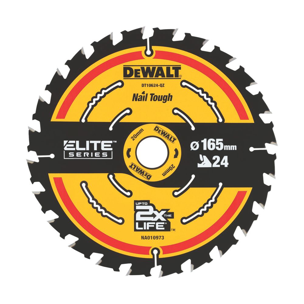 Image of DeWalt Wood Extreme 2nd Fix Circular Saw Blade 165mm x 20mm 24T 