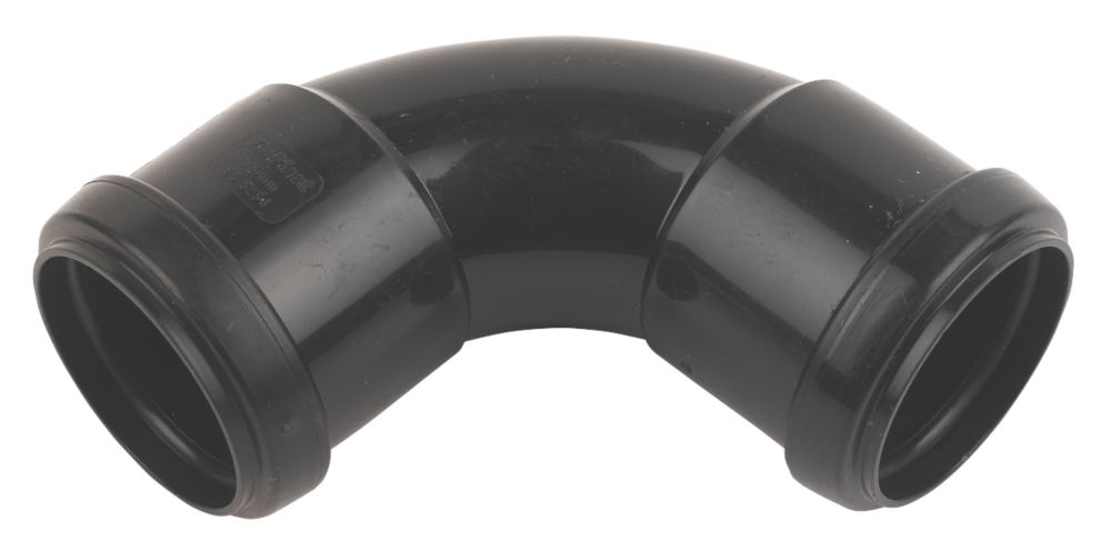 Image of FloPlast Push-Fit Bend Black 92.5Â° 40mm 