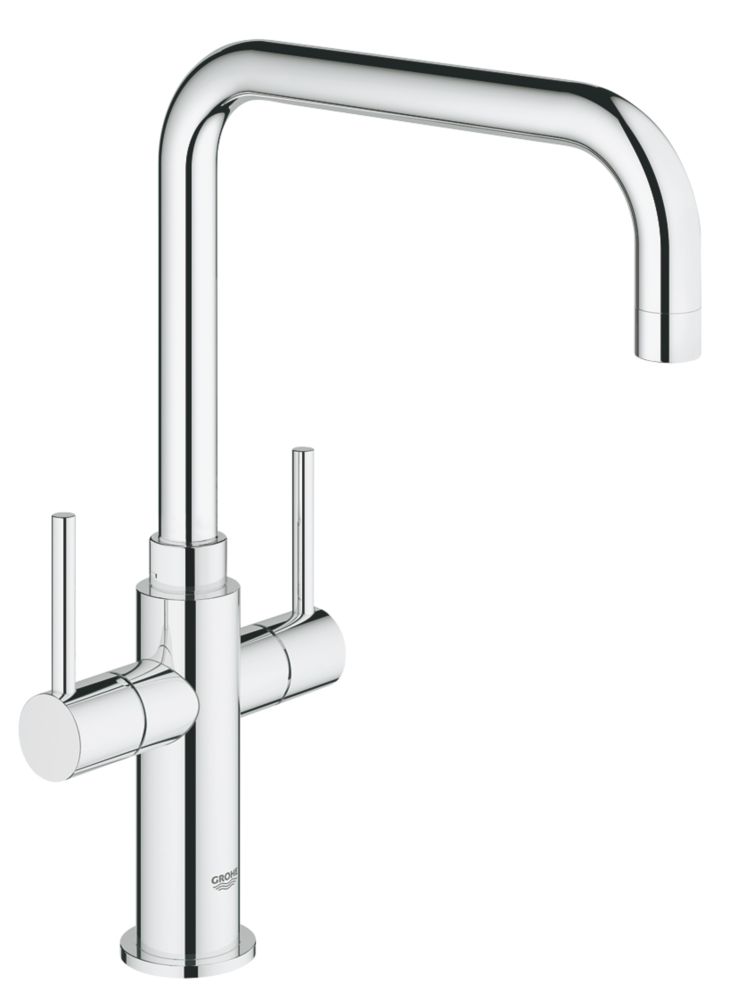 Image of Grohe Ambi Dual-Lever Mono Mixer Kitchen Tap Chrome 