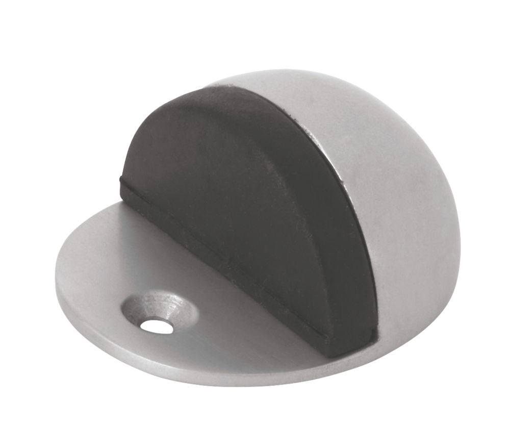 Image of Oval Door Stops 48 x 21mm Satin 2 Pack 