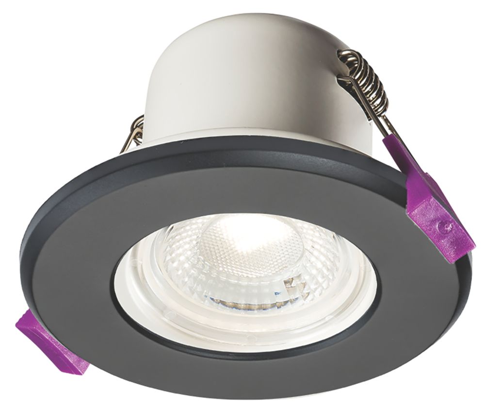 Image of Knightsbridge CFR Fixed Fire Rated LED Downlight Matt Black 5W 570lm 