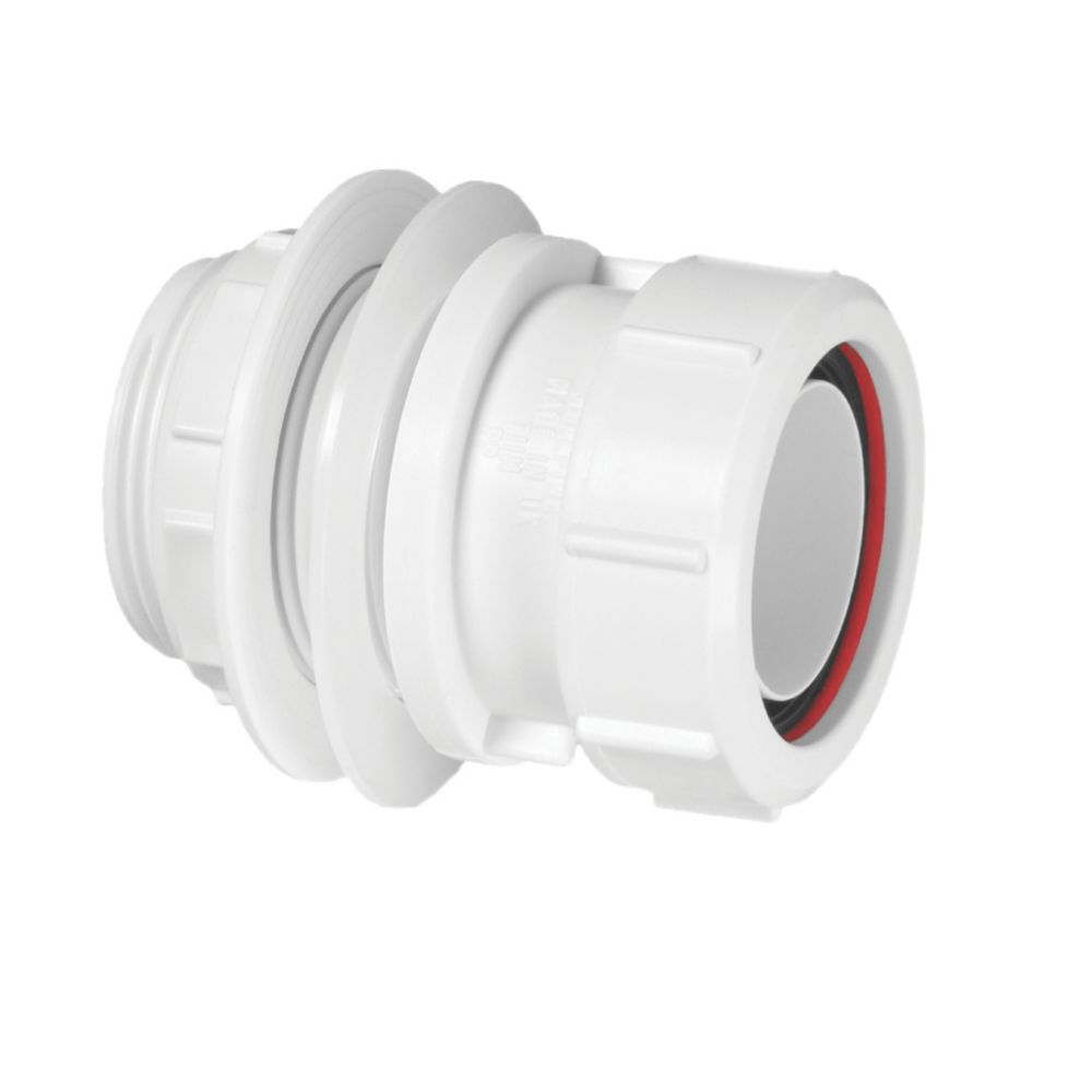 Image of McAlpine Multifit Straight Tank Connector White 40mm 