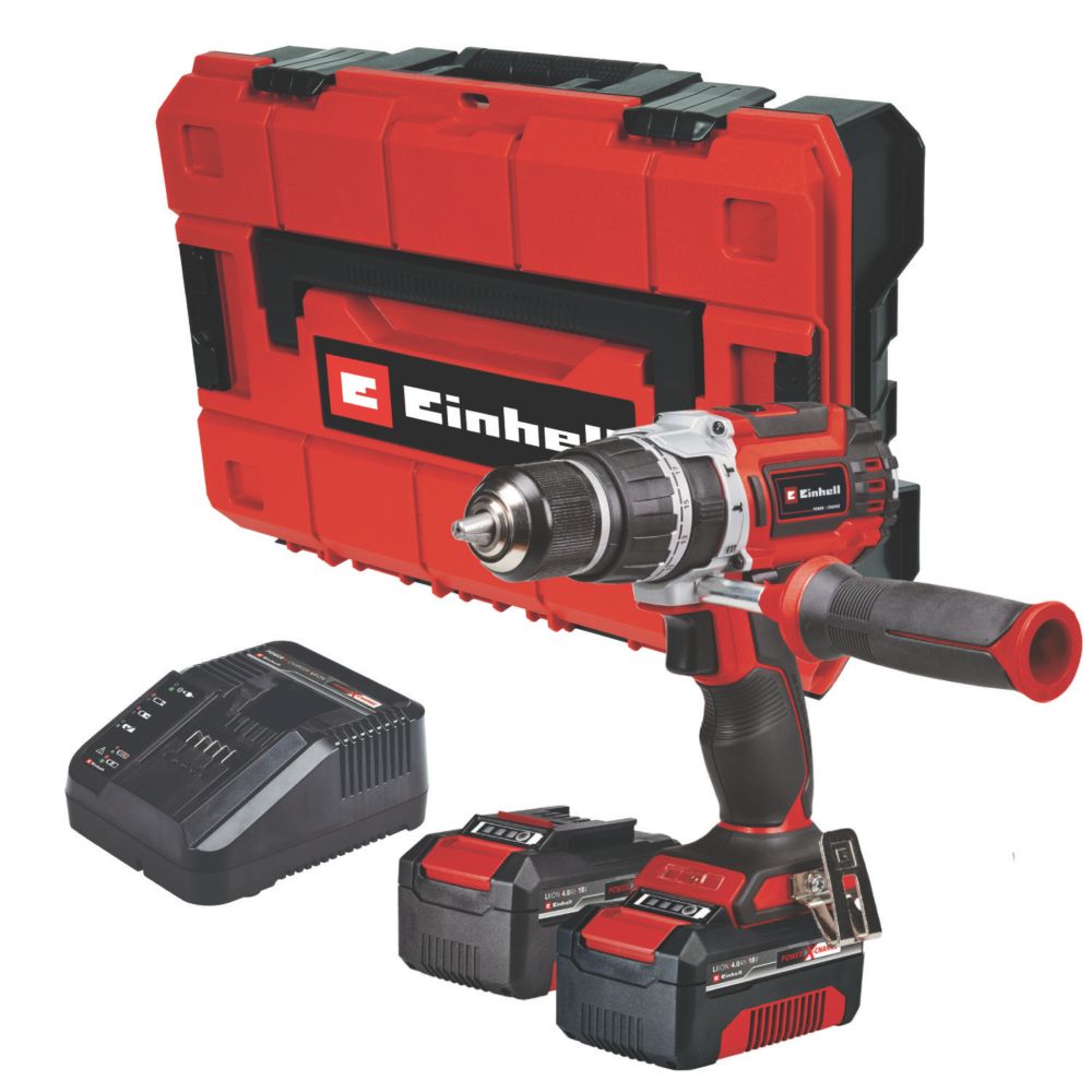 Image of Einhell TP-CD 18/60 Li-i BL 18V 2 x 4.0Ah Li-Ion Power X-Change Brushless Cordless Combi Drill 