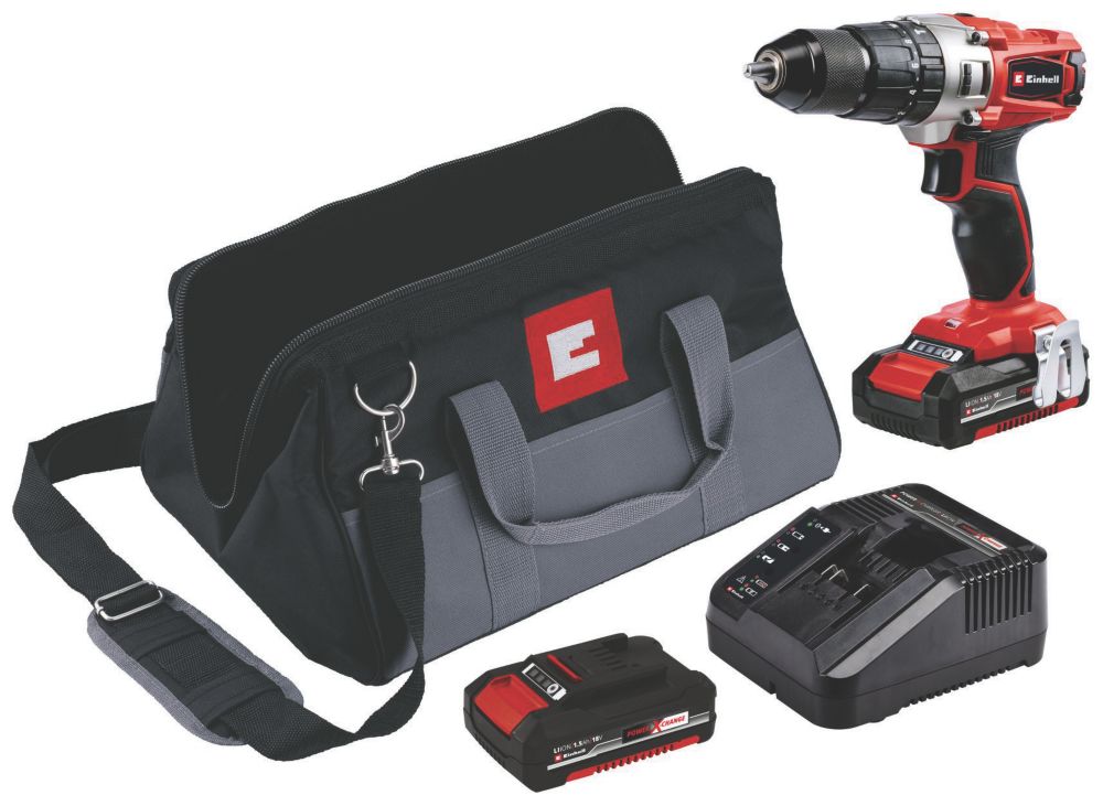 Image of Einhell TE-CD 18/2 Li-i Kit 18V 2 x 1.5Ah Li-Ion Power X-Change Cordless Impact Drill 