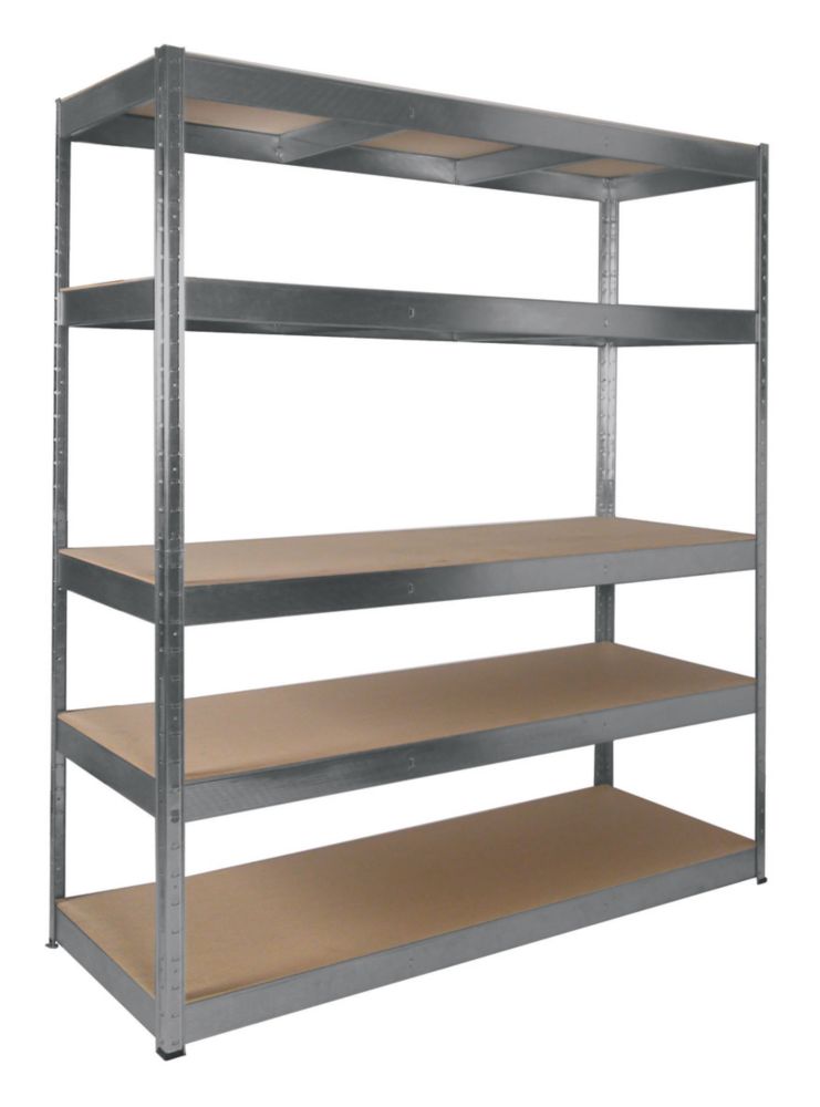 Image of RB Boss 5-Tier Galvanised Steel Boltless Freestanding Shelving 1600mm x 600mm x 1800mm 