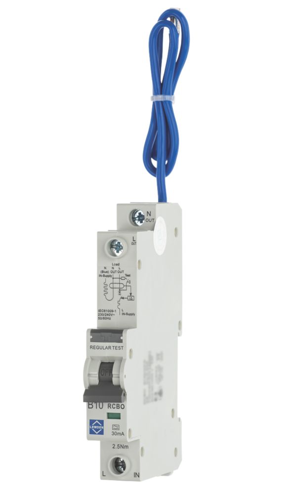 Image of Lewden 10A 30mA SP Type B RCBO 