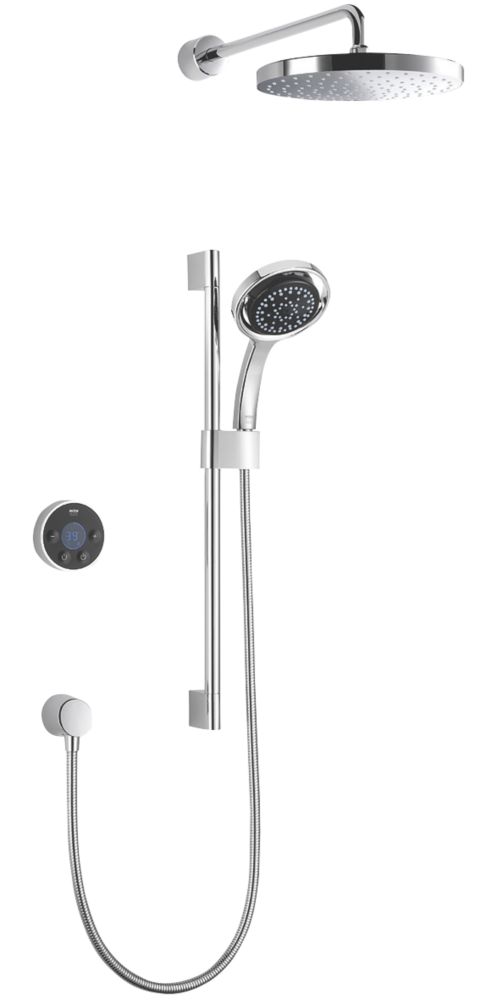 Image of Mira Platinum Dual HP/Combi Rear-Fed Dual Outlet Black / Chrome Thermostatic Wireless Digital Mixer Shower 