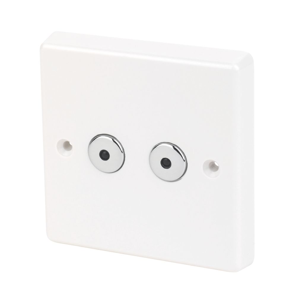 Image of Varilight V-ProIR 2-Gang 1-Way LED Touch / Remote Dimmer Switch White 