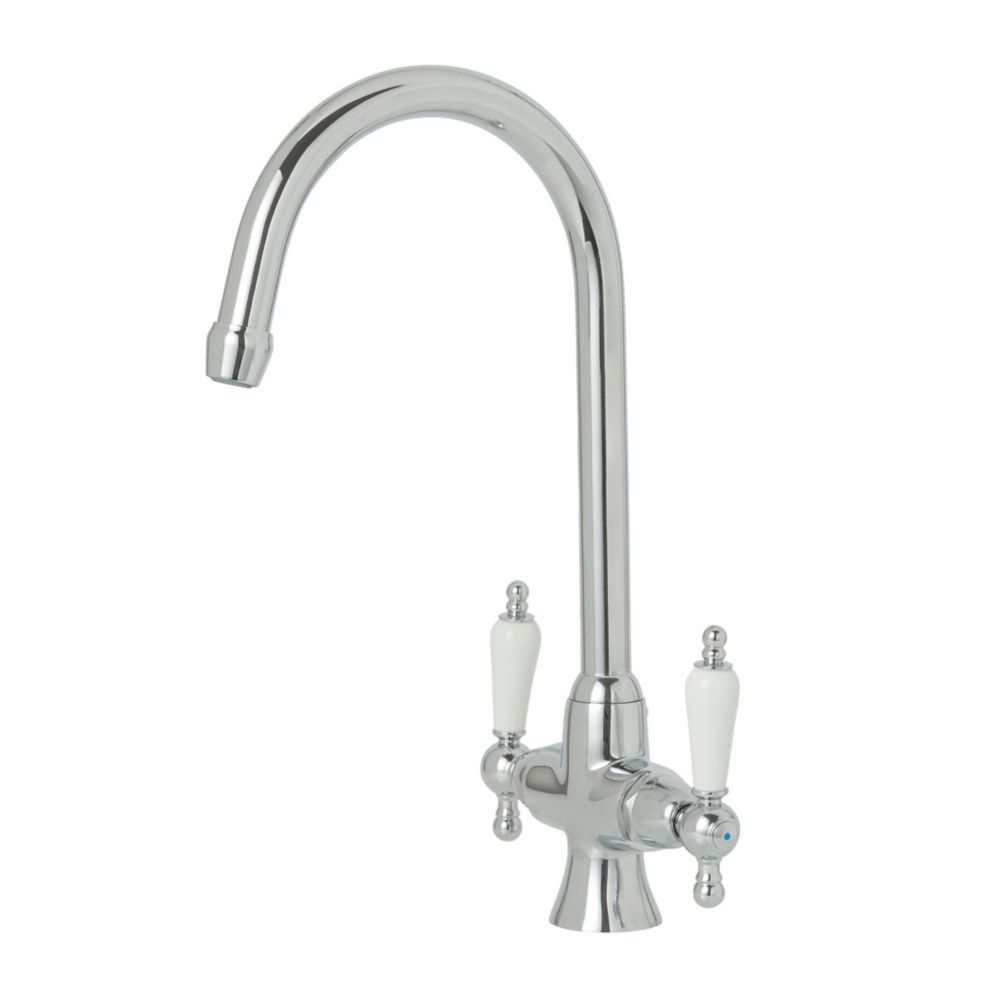 Image of Dual-Lever Mono Mixer Kitchen Tap Chrome 