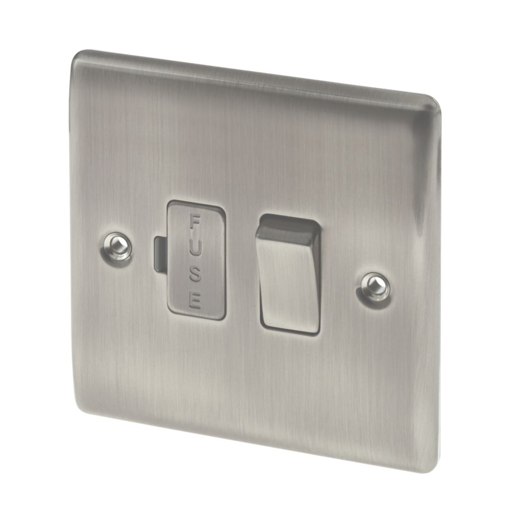 Image of British General Nexus Metal 13A Switched Fused Spur Brushed Iridium 
