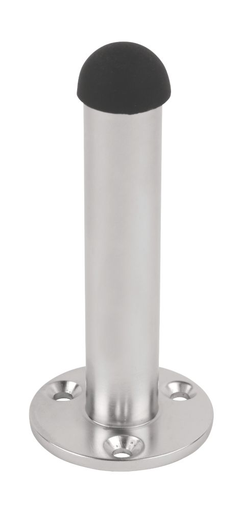 Image of Cylinder Projection Door Stops 37 x 86mm Satin Chrome 2 Pack 