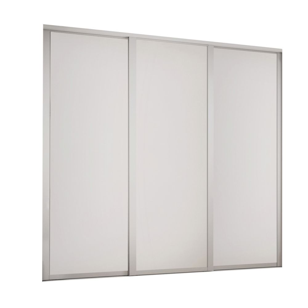 Image of Spacepro 3-Door Sliding Wardrobe Door Kit Dove Grey Frame Dove Grey Panel 1680mm x 2260mm 