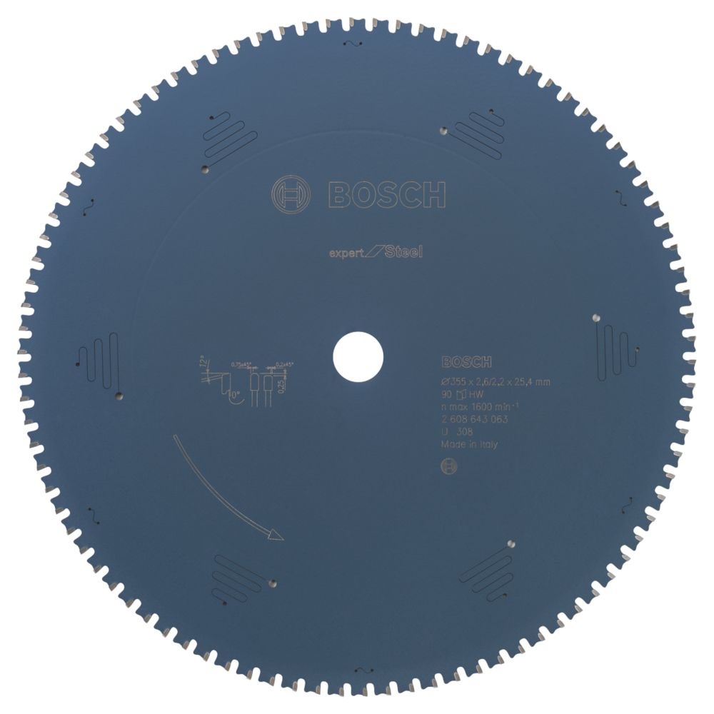 Image of Bosch Expert Steel Circular Saw Blade 355mm x 25.4mm 90T 