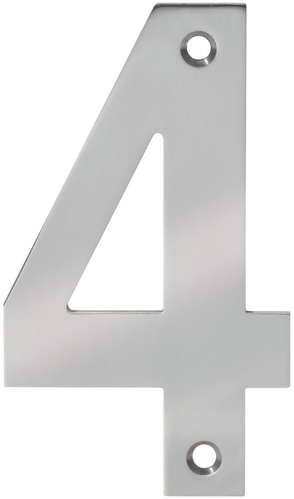 Image of Eclipse Door Numeral 4 Polished Stainless Steel 100mm 