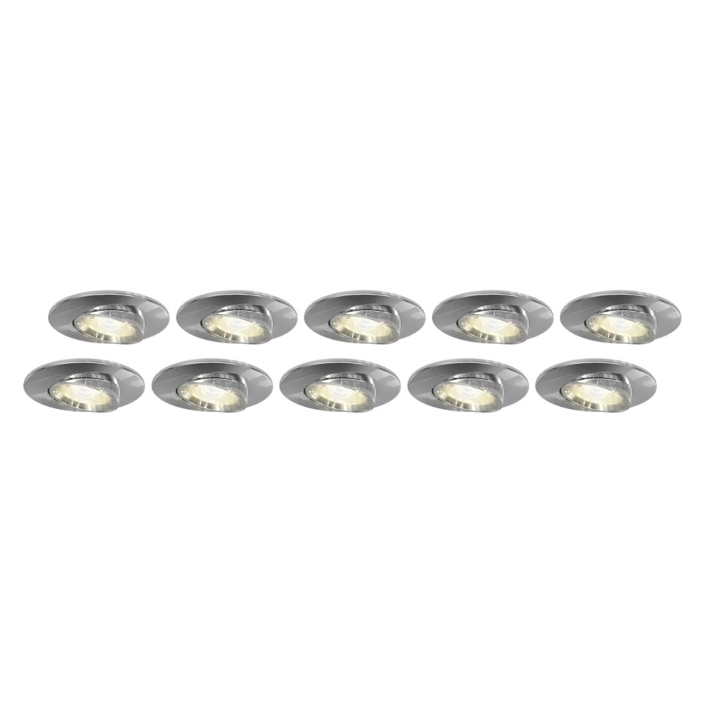 Image of 4lite Tilt Fire Rated GU10 Downlight Chrome 10 Pack 