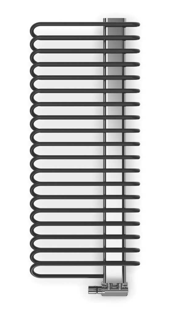 Image of Terma Michelle Designer Towel Rail 1200mm x 500mm Black / Chrome 2460BTU 