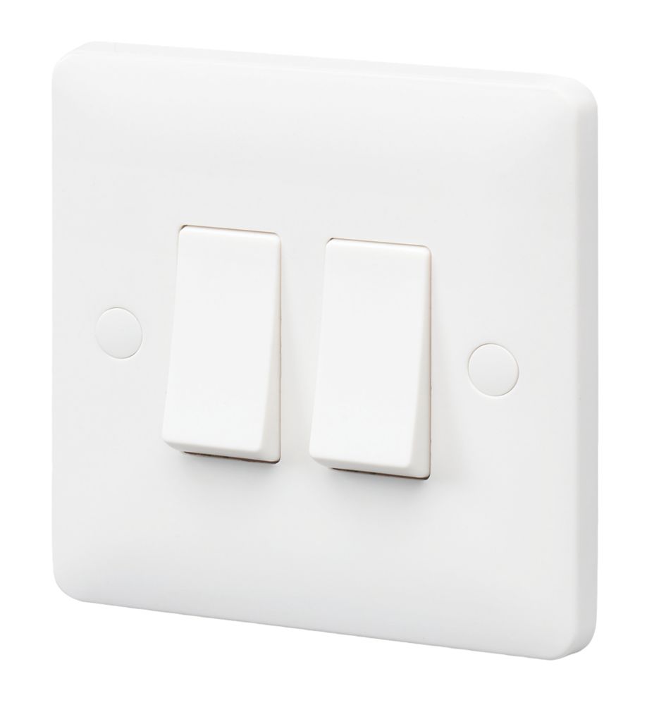 Image of MK Base 10AX 2-Gang 2-Way Light Switch White 