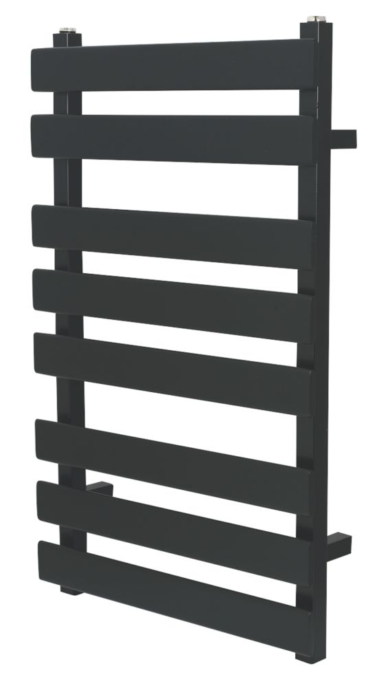 Image of Towelrads Perlo Flat-Fronted Designer Towel Radiator 800m x 500mm Black 1358BTU 