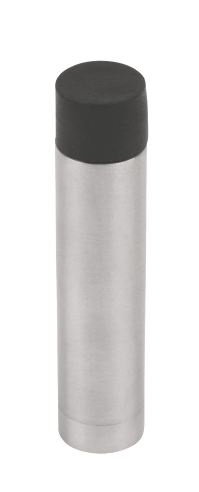 Image of Cylinder Projection Door Stops with Concealed Fixings 16 x 70mm Satin Chrome 2 Pack 