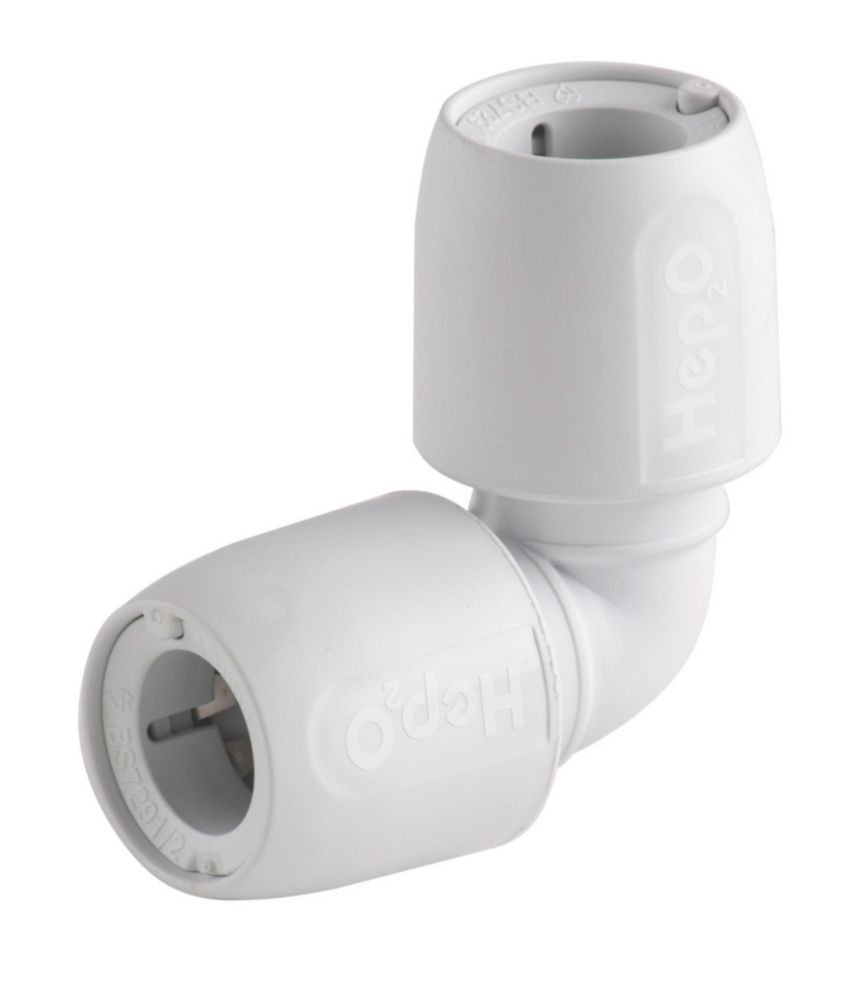 Image of Hep2O Plastic Push-Fit Equal 90Â° Elbows 15mm 10 Pack 