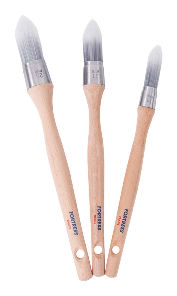 Image of Fortress Trade Round Paint Brush Set 3 Piece Set 