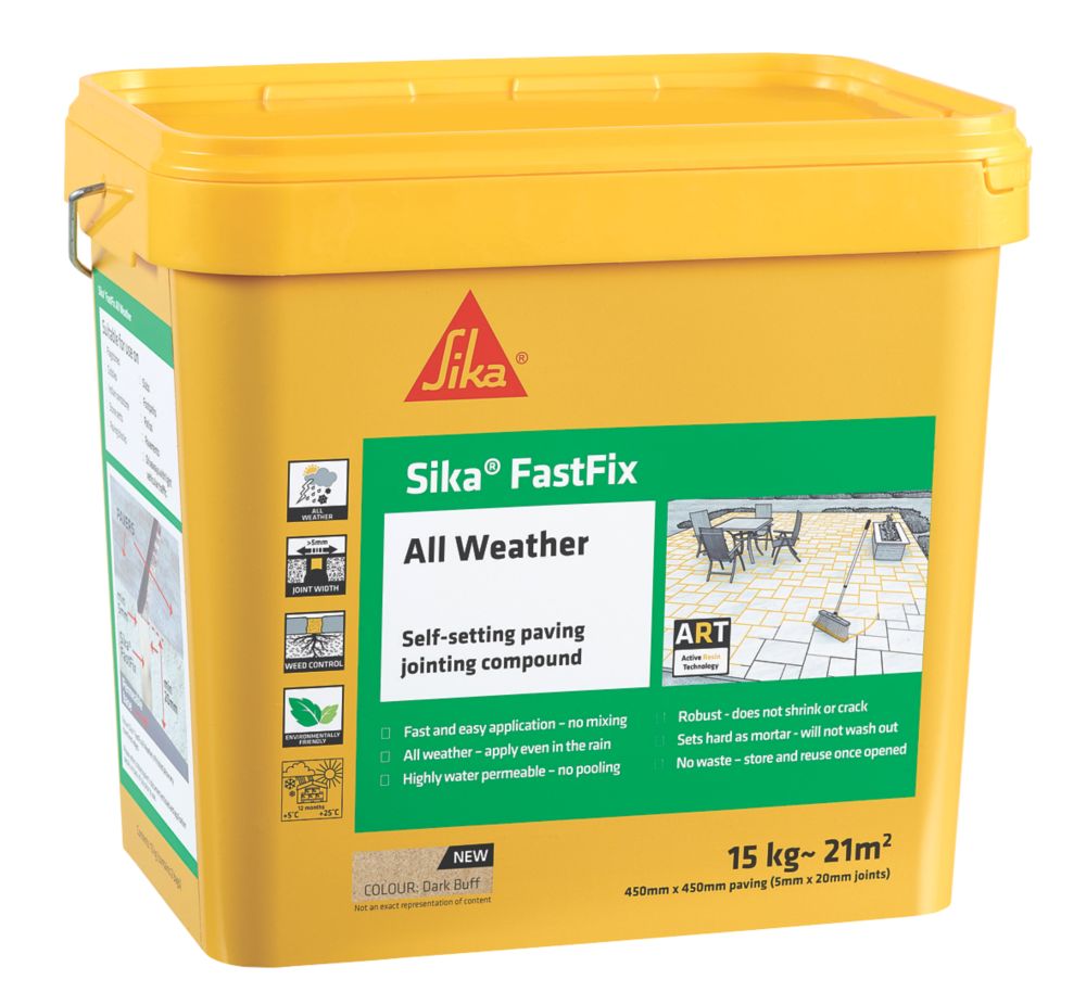 Image of Sika Fastfix Self-Setting Paving Jointing Compound Dark Buff 15kg 